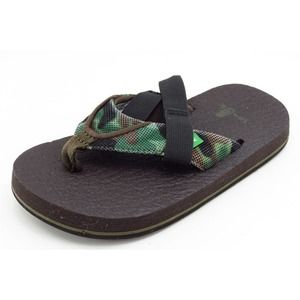 Sanuk Toddler Boys 8-9 Medium‎ Camo Flip Flop Fabric